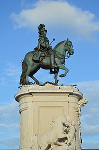 estatua de, caballo, energía, autoridad, grandeza