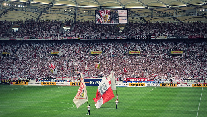 VfB, Stuttgart, aréna, Stadion, nálada, Bundesliga, fotbal