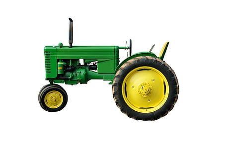 grön traktor, Antik, återställd, jordbruk, gamla, gård, traktor