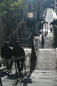Montmartre, Paris, Frankrike, trappor, Hill, Europa, landmärke