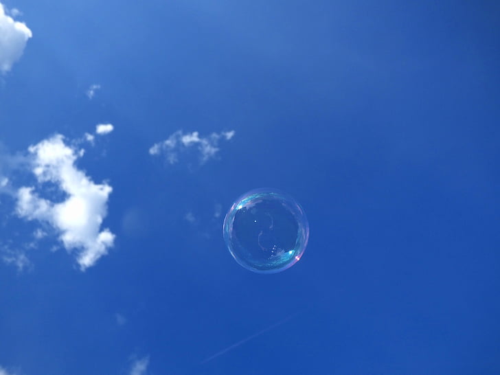burbulis, debesis, mākonis, zila, zilas debesis, zils fons, foni