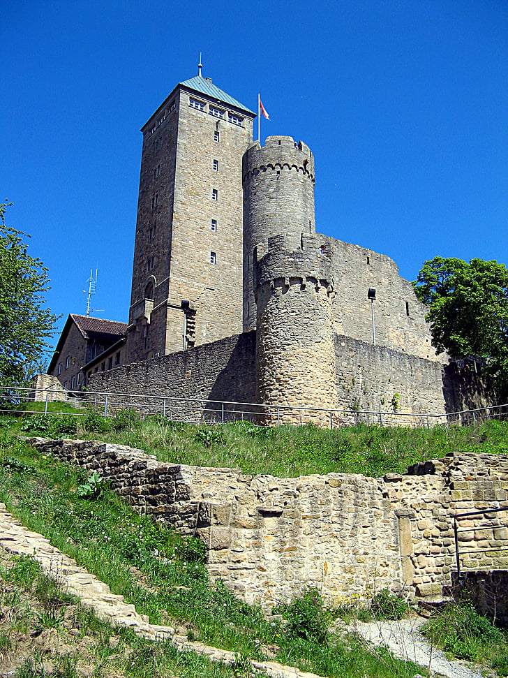 burgruine, fortalesa, edat mitjana, Castell fort, Heppenheim, llocs d'interès, Castell del cavaller