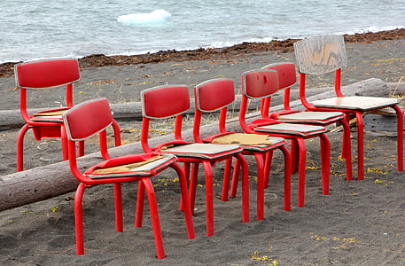 stoelen, toeschouwers, rood