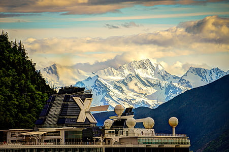 Alaska, Mendenhall gletsjer, berg, sneeuw, schilderachtige, landschap, Bergen