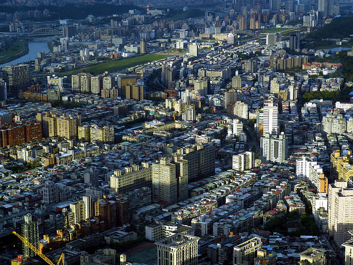 Taiwan, Taipei, China, Hauptstadt, Outlook, Panorama, Wolkenkratzer
