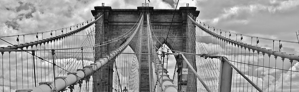 híd, nap, Manhattan, Brooklyn, New York-i, építészet, belváros