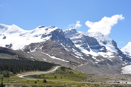 montagna, neve, Banff