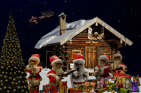 christmas, christmas greeting, santa clauses, santa claus, nicholas, christmas sleigh, christmas motif