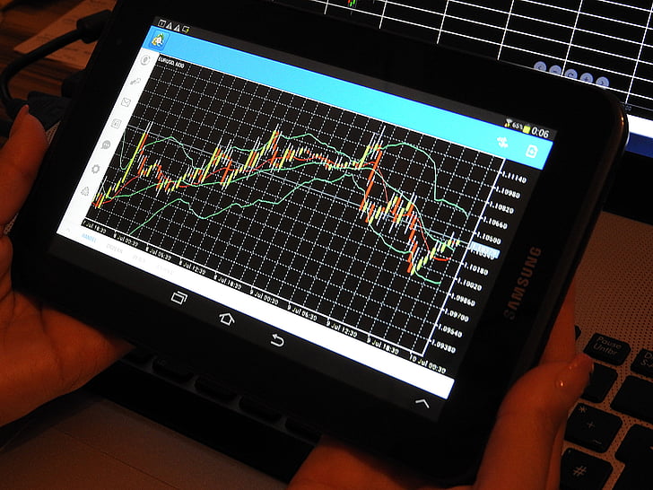 diagram, Trading, Forex, analyse, Tablet, PC, Graf