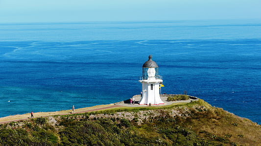 lighthouse, new zealand, cap reigna, sea, coastline, nature, famous Place