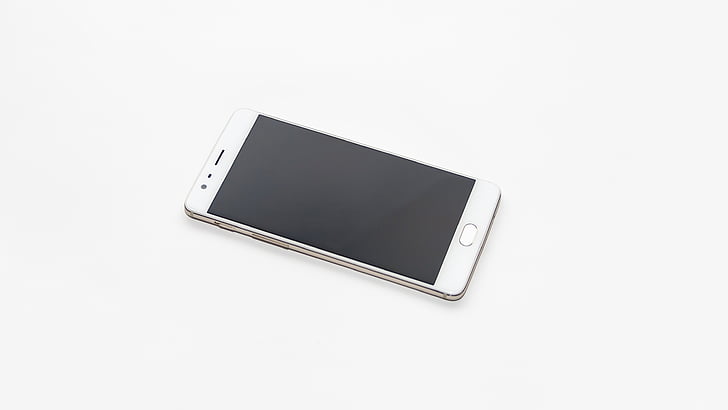 oneplus, Androïde, smartphone, oneplus 3, telefoon, weergeven, wit