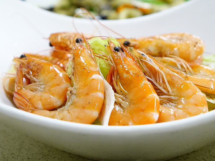 prawns, steamed, seafood, restaurant, fresh, chinese, food