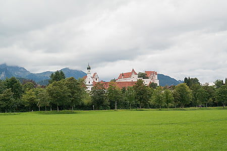 Füssen, St mang abbey, hög slott, kloster, slott, platser av intresse, strukturer