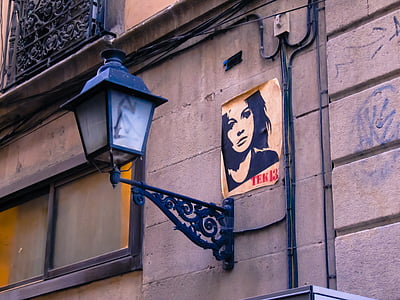 Барселона, плакат, фенер