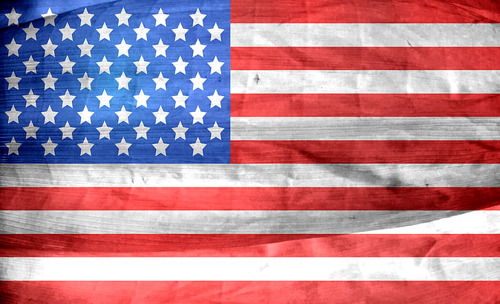 американський, Прапор, США, DOM, демократія, зірочок, смугами