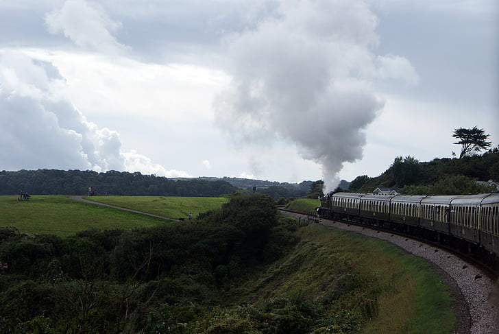 Steam, tåg, ångtåg, lokomotiv, transport, gamla, järnväg