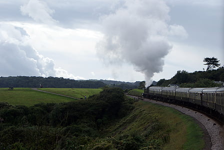 vapor, Trem, trem a vapor, locomotiva, transporte, velho, estrada de ferro