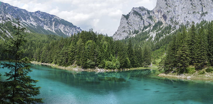 Lake, vee, peegeldamine, roheline järv, tragöss, Steiermark