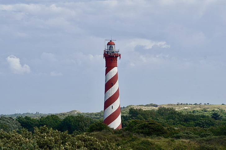 Lighthouse, schouwse duin, Holland, Low riik, taevas, meeleolu, atmosfääri