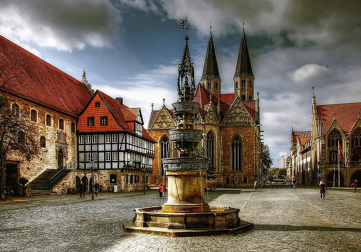 Braunschweig, cidade, Baixa Saxônia, Historicamente, Igreja, nuvem - céu, arquitetura