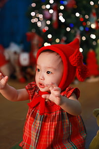 아기, 천사, 돌 사진, 소녀, 작은 빨간 승마 후드, 크리스마스, 아이
