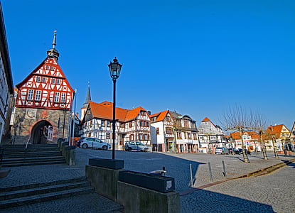 Oberursel, Hesse, Almanya, eski şehir, Truss, fachwerkhaus, ilgi duyulan yerler