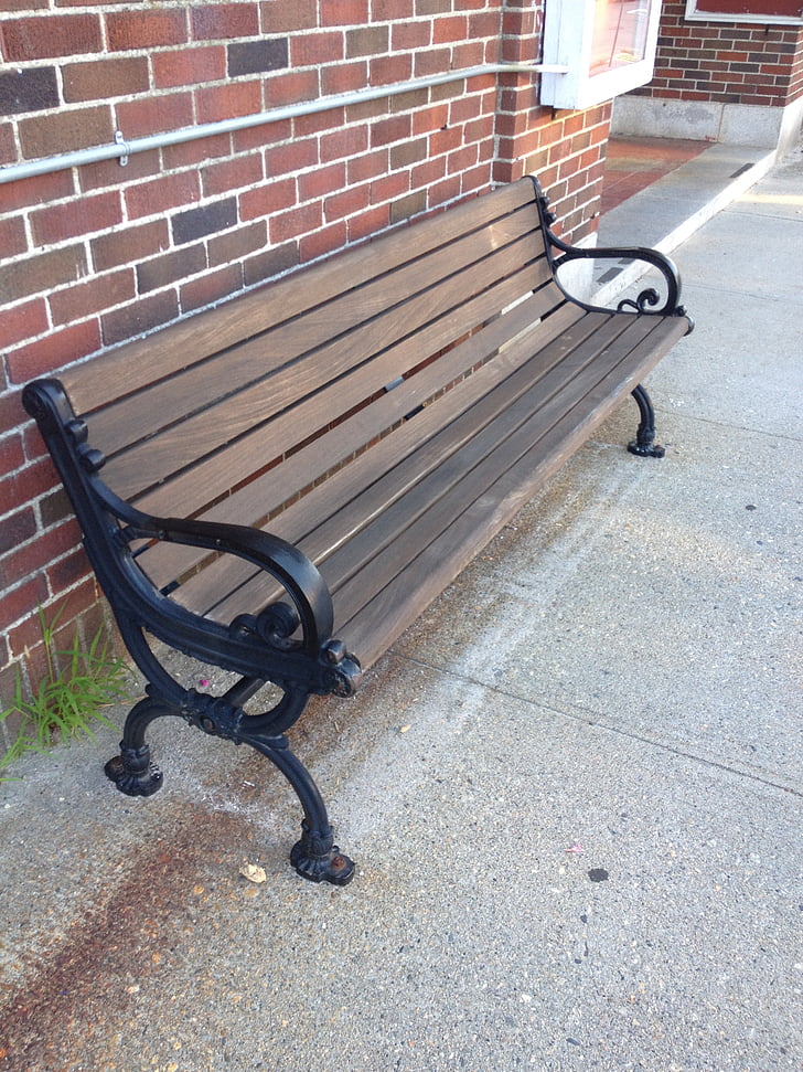 bench, brick, seat, sidewalk