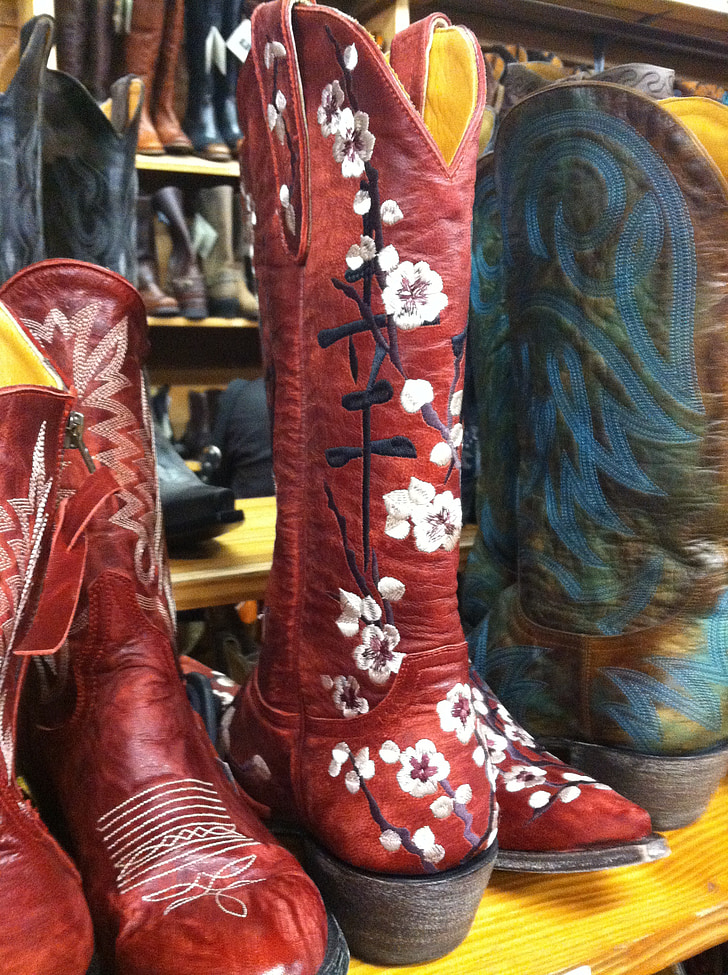 støvler, cowboy, cowgirl, rød, sko, Rodeo, Ranch