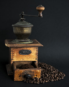 kava, mlin, pražena, kavnih zrn, fižol, stari, Vintage