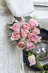 bridal bouquet, bouquet, flowers, wedding, rosa, roses, breach