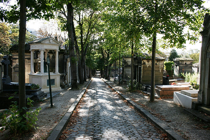 kirkegård, grave, Pere lachaise, Paris