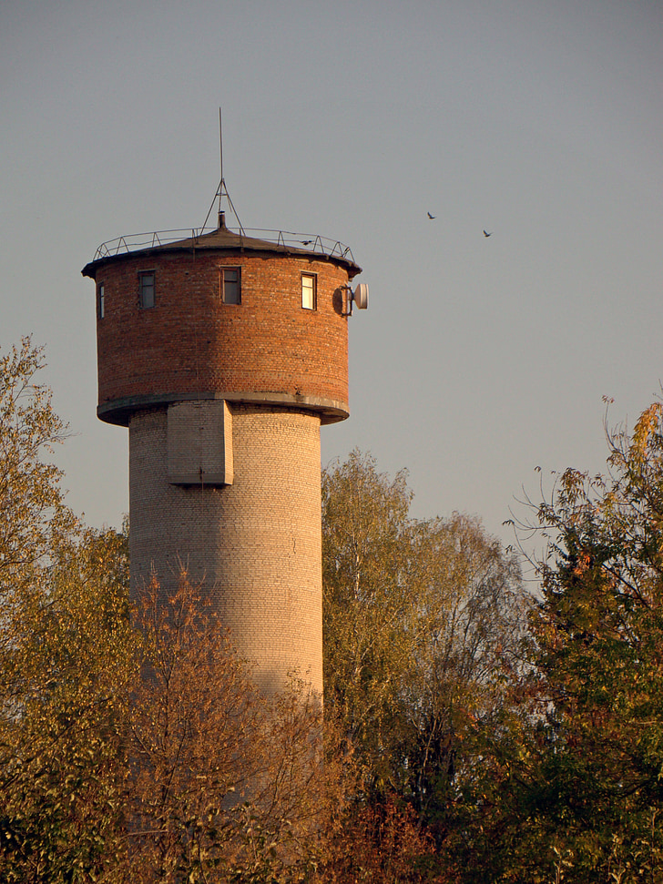 water tower, tower, autumn, water, afternoon