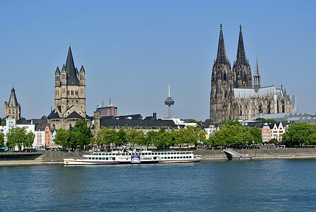 Köln, Rhinen, dom, domkirken Kölner Dom, Köln ved Rhinen