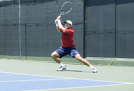 pro tennis, tennis, backhand, action, competition, fitness, man