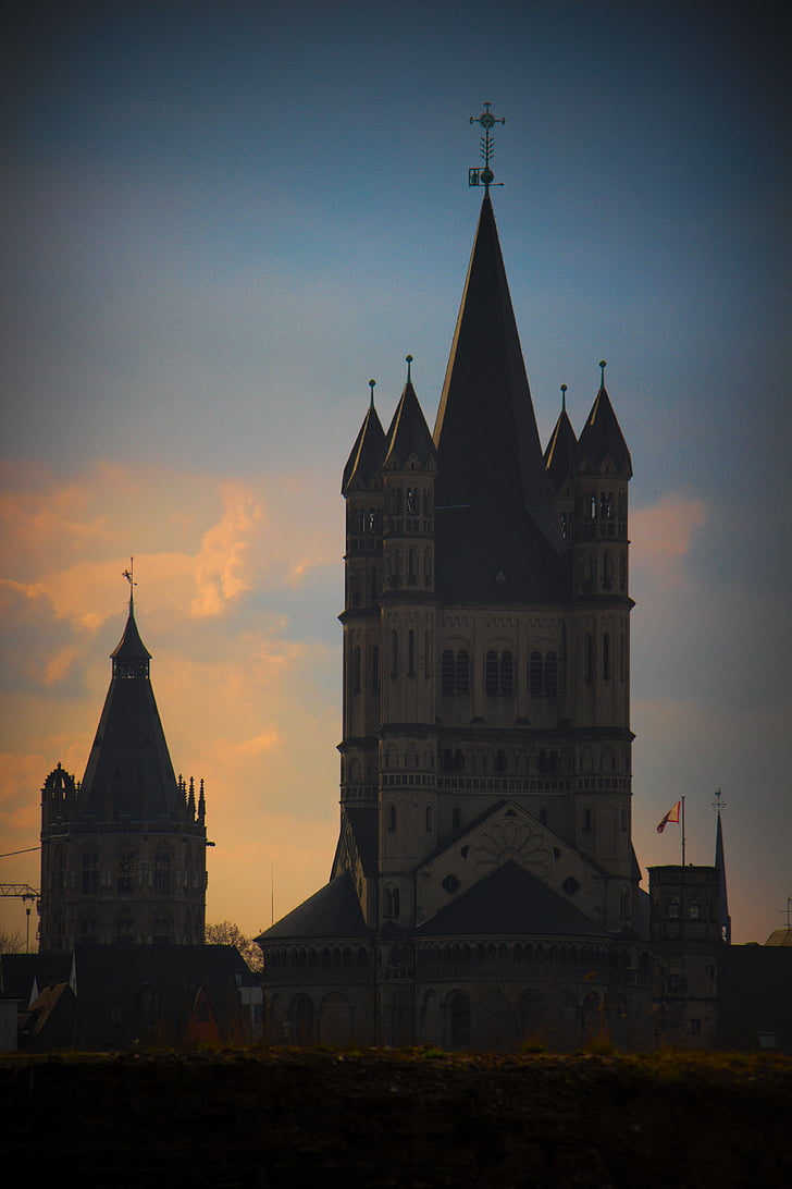 Köln, Town hall tower, Groß sankt martin, St martin, Şehir, Kuzey Ren Vestfalya, yapıları