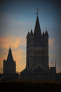 Köln, mestna stolp, Groß sankt martin, St martin, mesto, Severno Porenje Vestfalija, strukture