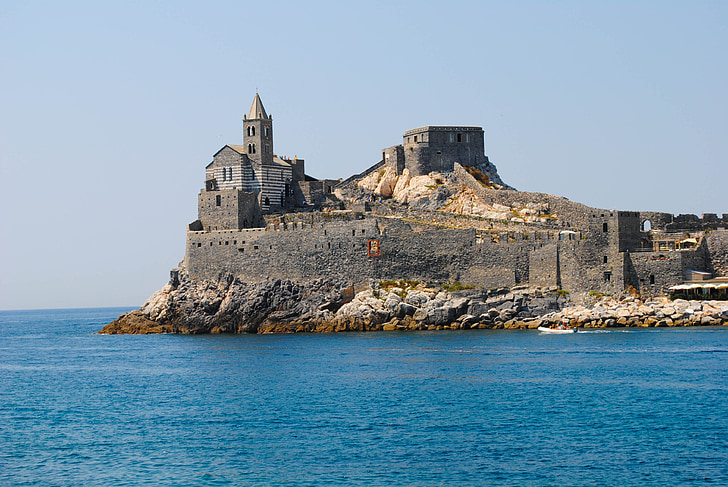 church, sea, promontory, italy, water, cathedral, campanile