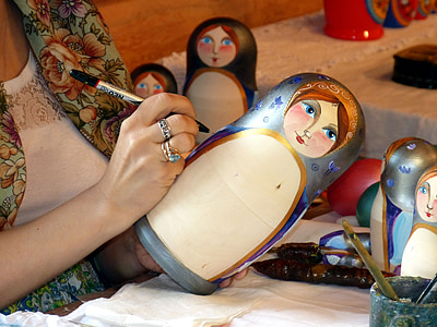 russia, cruise, river cruise, doll, wood, paint, art