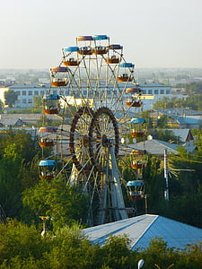 panoramsko kolo Wiener Riesenrad, vožnja, vrtiljak, zabava, gradbeništvo, jekla, stari