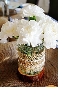 blomst, blomst vase, dekorasjon, hvit, innredning, bukett