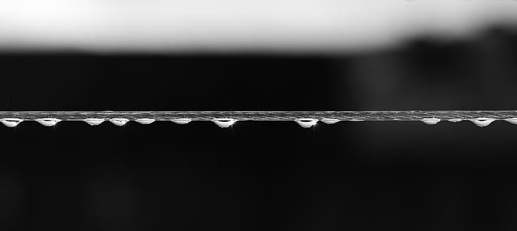 drops, wire, the depth of the, dryer, macro, close, detail