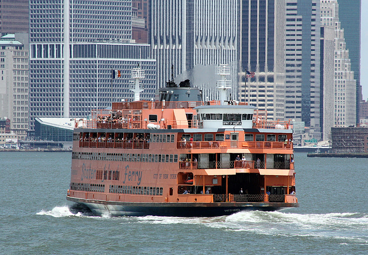 trajekt, Staten island, New york, Manhattan, čoln, ladja, navtične