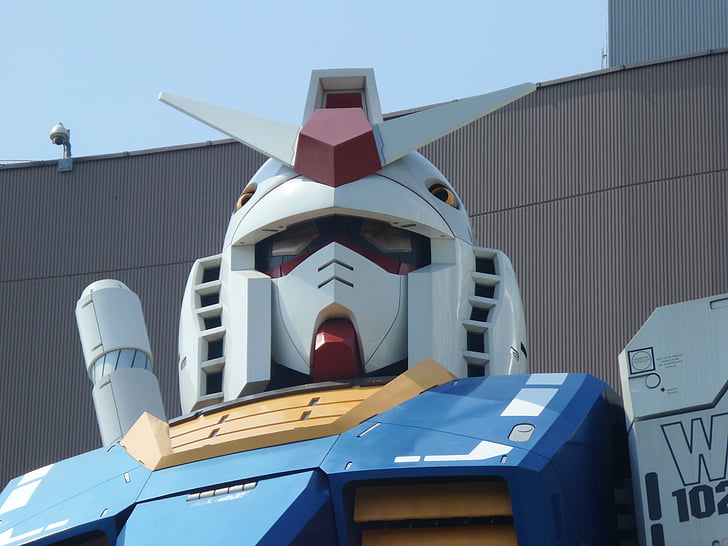 Tóquio, Gundam, parte dianteira, cabeça, robô, mecha, manga