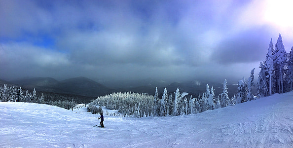 Kayak, Kış, kar, dağ, doğa, titreyen, Kanada