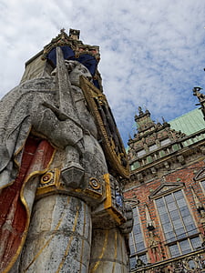 kaupungintalo, Bremen, Saksa, historiallisesti, rakennus, arkkitehtuuri, Roland