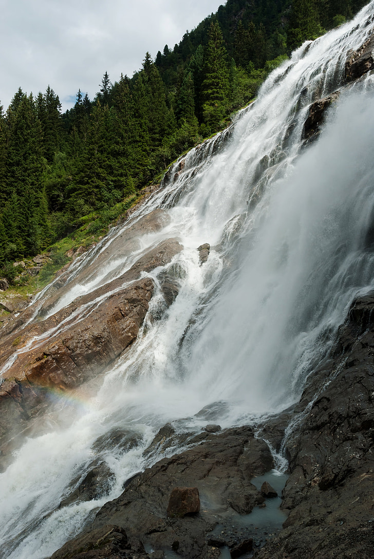 cascade de Grawa, Autriche, paysage, Scenic, montagnes, Forest, arbres
