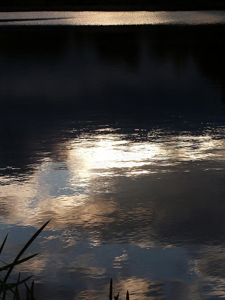 l'aigua, Estany, nit, Ledenice, Balnearis d'estanys, reflexió