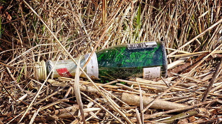 klaas, pudelid, prügi, kõrvaldamine, keskkond, loodus, jäätmete kõrvaldamine