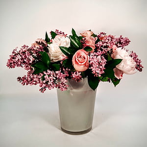 flowers, peonies, rose, lilac, peony, pink, floral