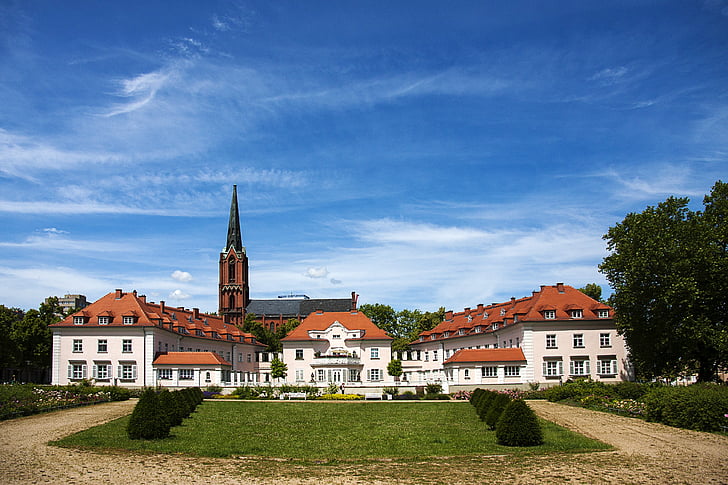 mansion, frankfurt, architecture, park, sky